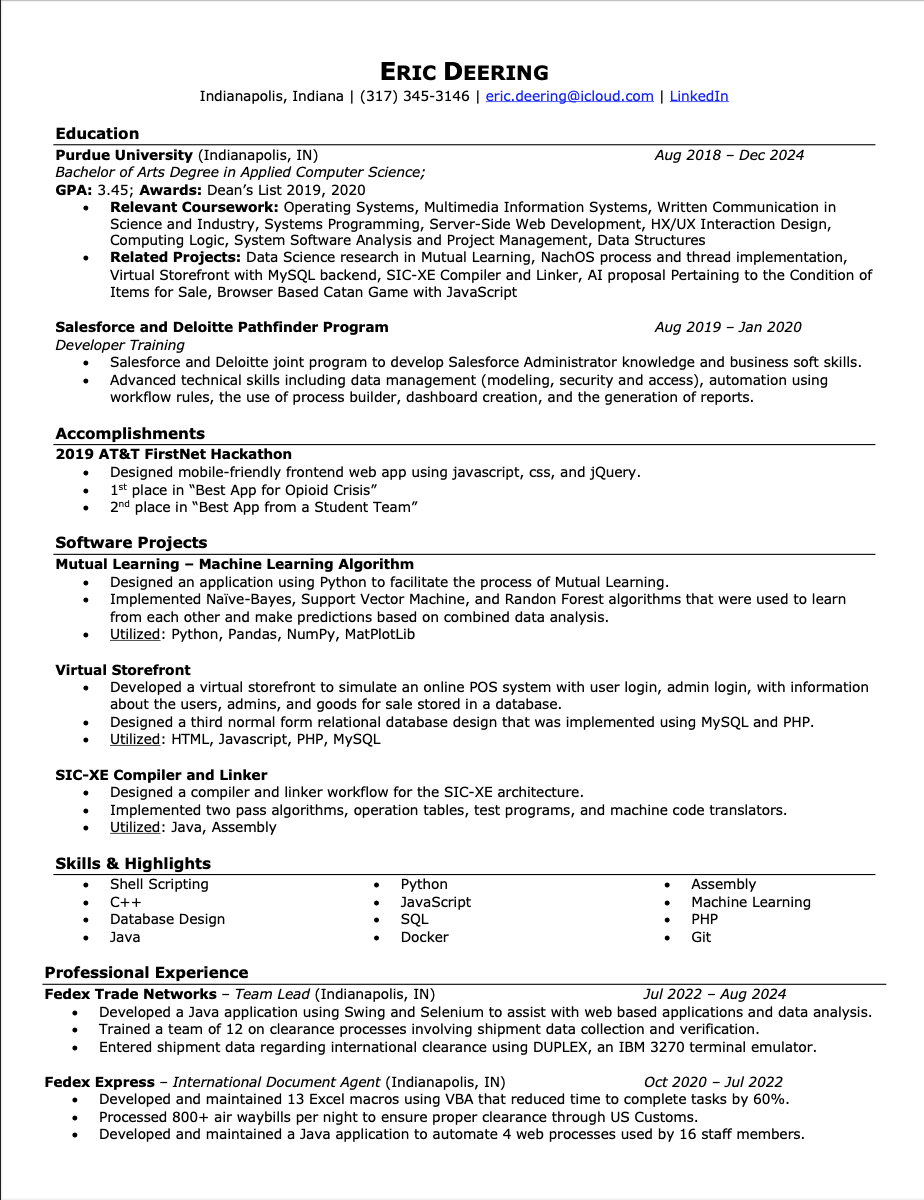 Eric's Resume